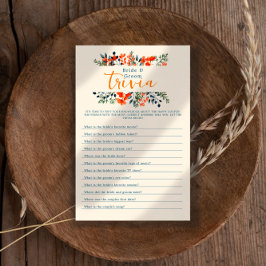 ブルーミングボタニカル新郎新婦トリビアゲーム チラシ