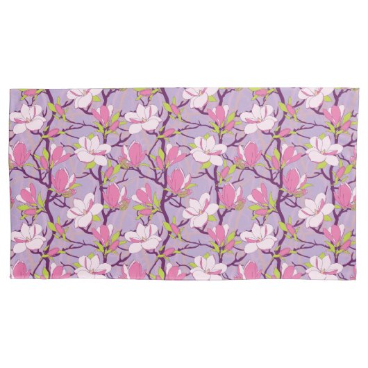 ブルーミングマグノリアキングサイズ枕ケース 枕カバー (正面左)