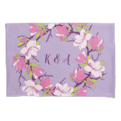 ブルーミングマグノリアパーソナライズされた枕ケース 枕カバー (正面)