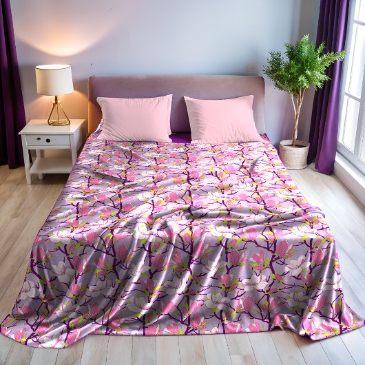 ブルーミングマグノリアフリースブランケット フリースブランケット