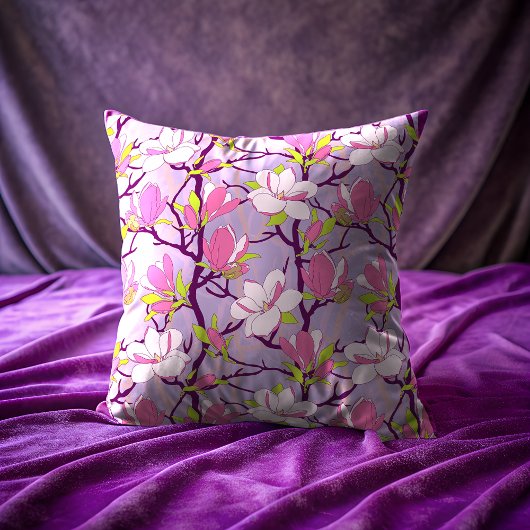 ブルーミングマグノリア装飾用クッション クッション