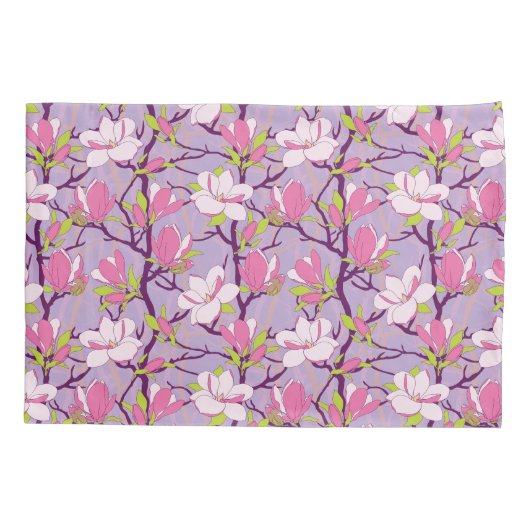 ブルーミングマグノリア、標準ピローケース 枕カバー (裏面-左)