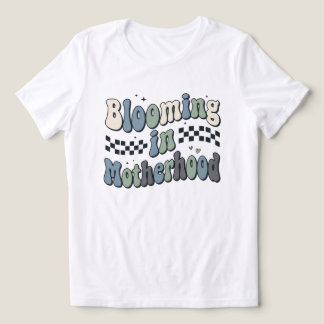 ブルーミングマザーフッド グルービー チェッカーボード ママ ギフト トライブレンドＴシャツ