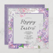 ブルーミングライラックハッピーイースターホリデーカード シーズンカード (正面/裏面)