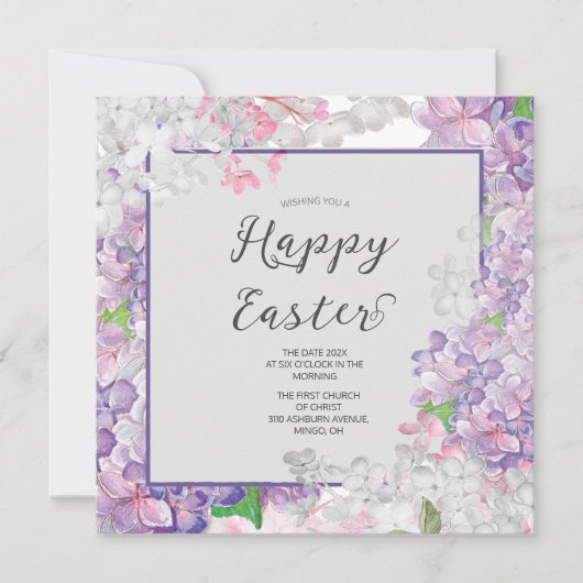 ブルーミングライラックハッピーイースターホリデーカード シーズンカード (正面)
