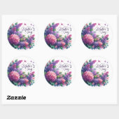 ブルーミングライラックマザーズデイフローラステッカー ラウンドシール (シート)