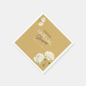 ブルーミングラブアンドホワイトローズブライダルシャワー スタンダードカクテルナプキン (角)