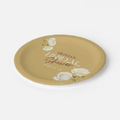 ブルーミングラブアンドホワイトローズブライダルシャワー ペーパープレート (アングル)