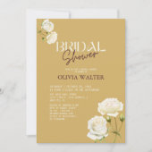 ブルーミングラブアンドホワイトローズブライダルシャワー 招待状 (正面)