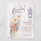 ブルーミングラブリーロマンチックフローラブライダルシャワー 招待状 (正面)