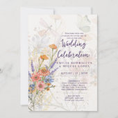 ブルーミングラブリーロマンチック結婚フローラ 招待状 (正面)
