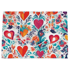 ブルーミングラブ愛の愛バレンタインデー抱き枕 ラージペーパーバッグ