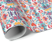 ブルーミングラブ愛情バレンタインラッピング紙 ラッピングペーパー (ロールコーナー)