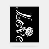 ブルーミングラブ：タイポグラフィとフローラツイスト アクリルサイン (正面)