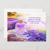 ブルーミングラベンダーフィールドの香水ボトル シーズンポストカード (正面/裏面)