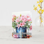 ブルーミングリリーフラワーイラストレーション カード (黄色い花)