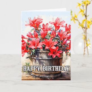 ブルーミングリリーフラワーイラストレーション カード