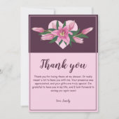 ブルーミングリリー甘いハート赤ちゃんシャワー/誕生日 サンキューカード (正面)