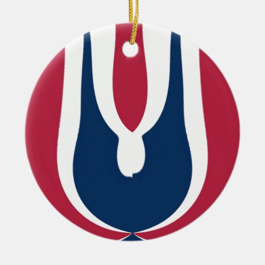 ブルーミングレッドハクナマタタタイトギフトデザイン セラミックオーナメント (正面)