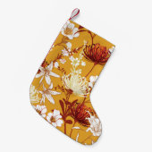 ブルーミングレトロ:未完成のフローララインアート スモールクリスマスストッキング (正面 (吊り時))