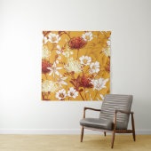 ブルーミングレトロ:未完成のフローララインアート タペストリー (インサイチュ)