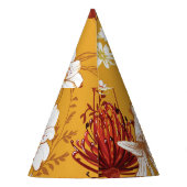 ブルーミングレトロ：未完成のフローララインアート パーティーハット (裏面)