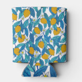 ブルーミングレモン：水彩フローラデザイン。 缶クーラー (裏面)