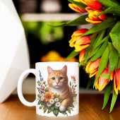 ブルーミング子猫」。🐾🌼 コーヒーマグカップ