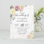 ブルーミング幾何結婚式招待状 招待状 (スタンド正面)