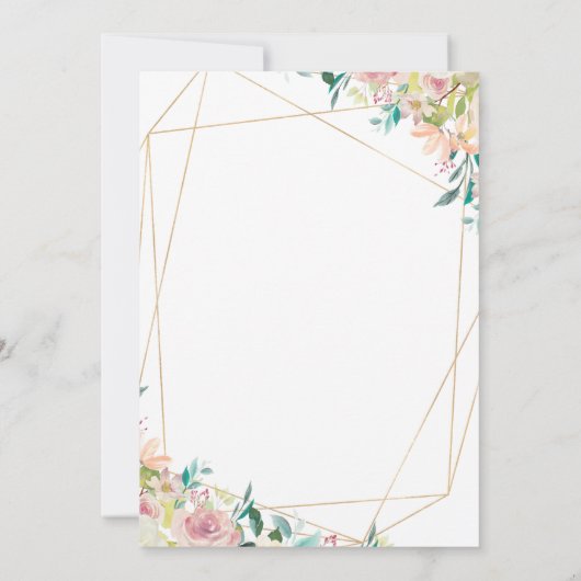 ブルーミング幾何結婚式招待状 招待状 (裏面)