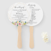 ブルーミング幾何結婚式 プログラム ハンドファン (正面&裏面)