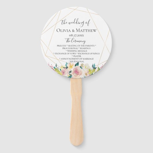 ブルーミング幾何結婚式 プログラム ハンドファン (正面)