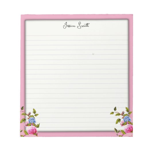 ブルーミング思考:花並みメモ帳 ノートパッド (正面)