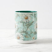 ブルーミング愛 – 母の日のフローラマグカップ ツートーンマグカップ (中央)