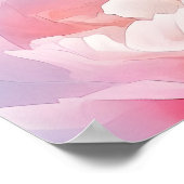 ブルーミング抽象芸術水彩牡丹 ポスター (角)