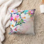 ブルーミング放射光水色フローラ装飾用クッション クッション (ブランケット)