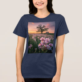 ブルーミング春サンセットネイビー トライブレンドTシャツ