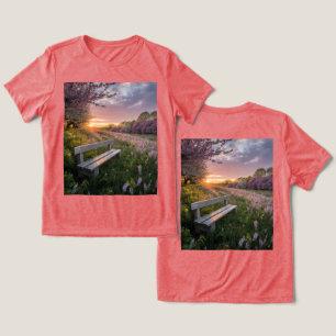 ブルーミング春サンセットTシャツ トライブレンドTシャツ