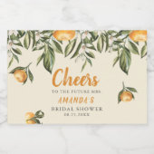 ブルーミング柑橘系ブライダルシャワーきらめくワインラベル スパークリングワインラベル (シングルラベル)