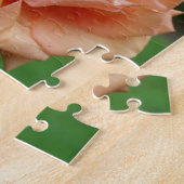 ブルーミング桃のバラフレーム自分の写真を作成 ジグソーパズル (側面)