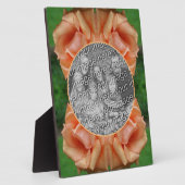 ブルーミング桃バラ自分の写真を作成 フォトプラーク (側面)