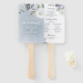 ブルーミング植物性ほこりっぽいブルーフローラプログラム ハンドファン (正面&裏面)