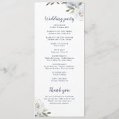 ブルーミング植物性ほこりっぽいブルーフローラプログラム メニュー (裏面)