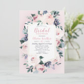ブルーミング植物性赤面フローラブライダルシャワー 招待状 (スタンド正面)