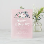 ブルーミング植物性赤面フローラ結婚式 招待状 (スタンド正面)