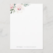 ブルーミング植物性赤面結婚の挿入カード エンクロージャーカード (裏面)