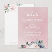 ブルーミング植物性赤面結婚の挿入カード エンクロージャーカード (正面/裏面)