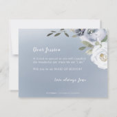 ブルーミング植物私のメイド・オブ・オーナー（花嫁付き添い人） 招待状 (裏面)