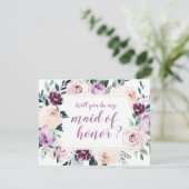 ブルーミング植物私のメイド・オブ・オーナー（花嫁付き添い人） 招待状 (スタンド正面)