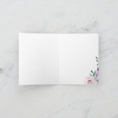 ブルーミング植物紫色のフローラ幾何学的 サンキューカード (内部)